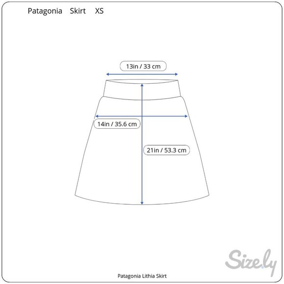 Patagonia Lithia Womens Stretch Outdoor XS Skirt Blue Feather Print Lightweight - Picture 3 of 3